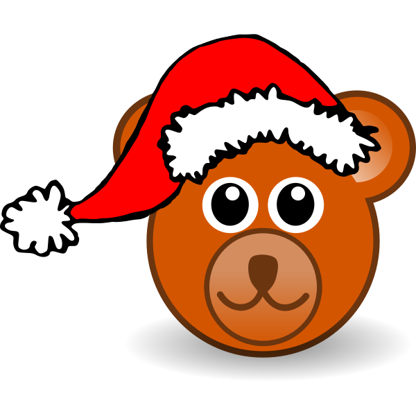 SVG Teddy bear with Christmas hat vector image