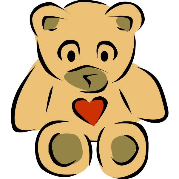 SVG Teddy bear with heart vector image