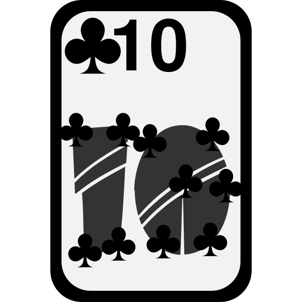 SVG Ten of Clubs funky playing card vector image