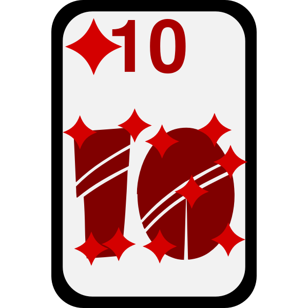 SVG Ten of Diamonds funky playing card vector clip art