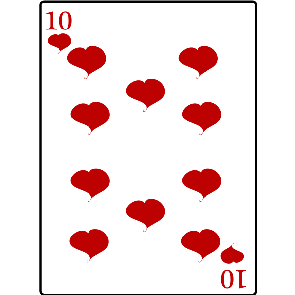 SVG Ten of hearts playing card vector clip art