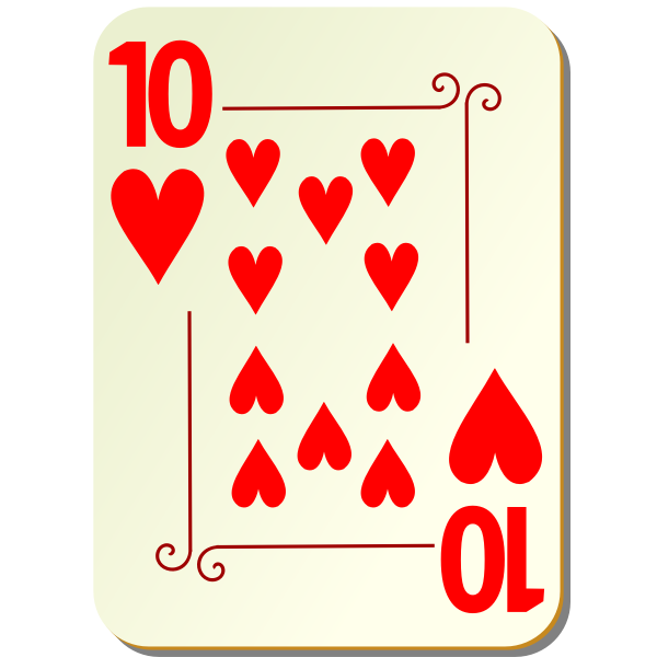 SVG Ten of hearts vector clip art