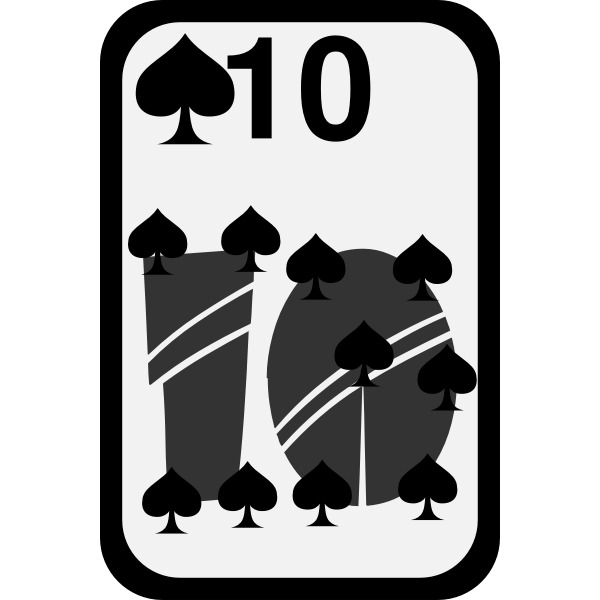 SVG Ten of Spades funky playing card vector clip art