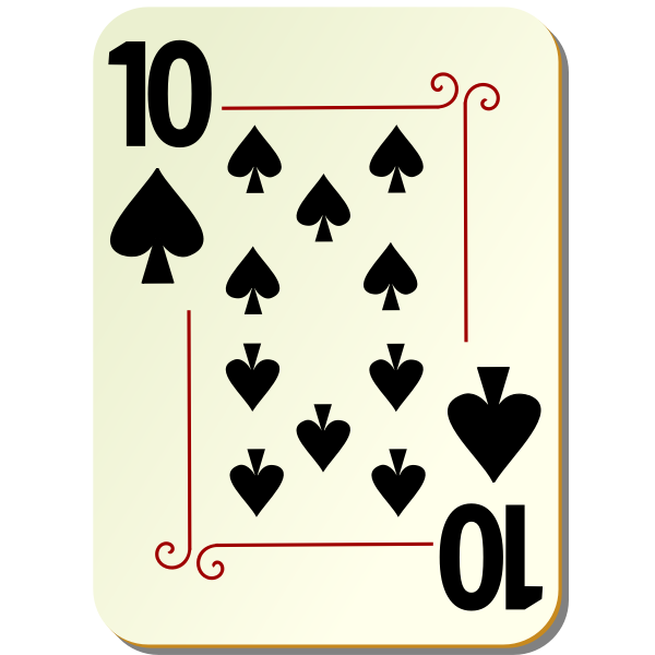 SVG Ten of spades playing card vector illustration