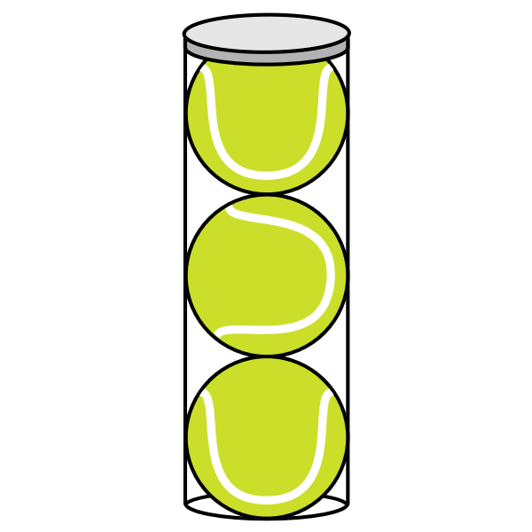 SVG Tennis balls in a cylinder