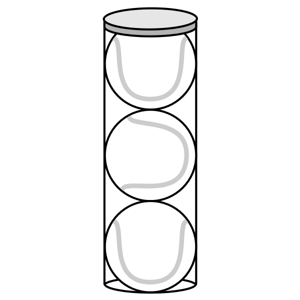 SVG Tennis balls in a cylinder vector image
