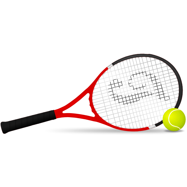 SVG Tennis racket and ball vector clip art