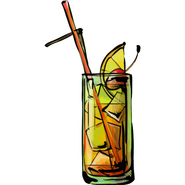 SVG Tequila sunrise cocktail