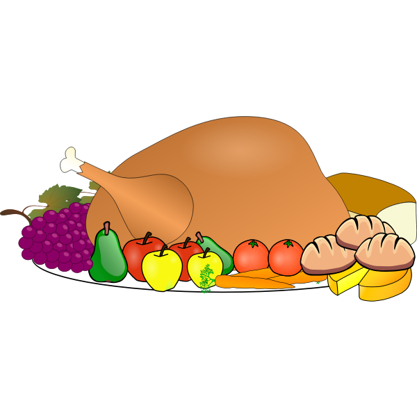 SVG Thanksgiving day turkey serving icon vector clip art