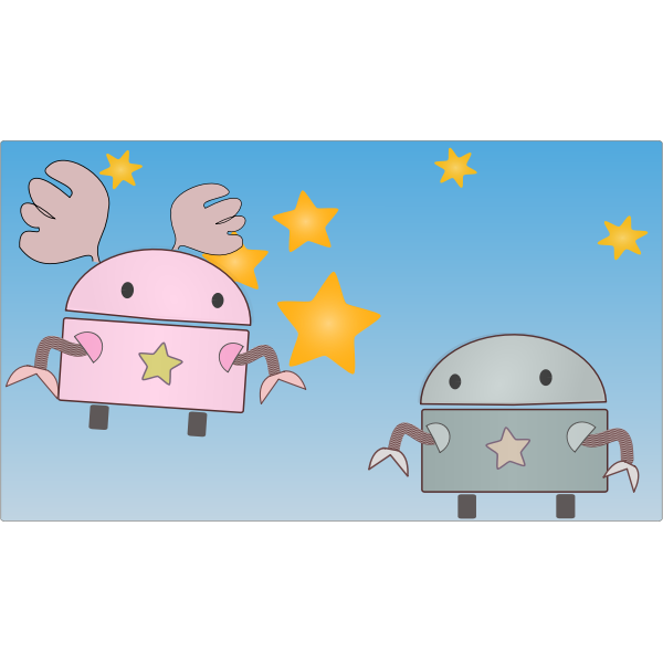 SVG the robot and the angel