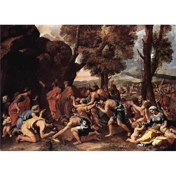 SVG The Striking Of The Rock Nicolas Poussin