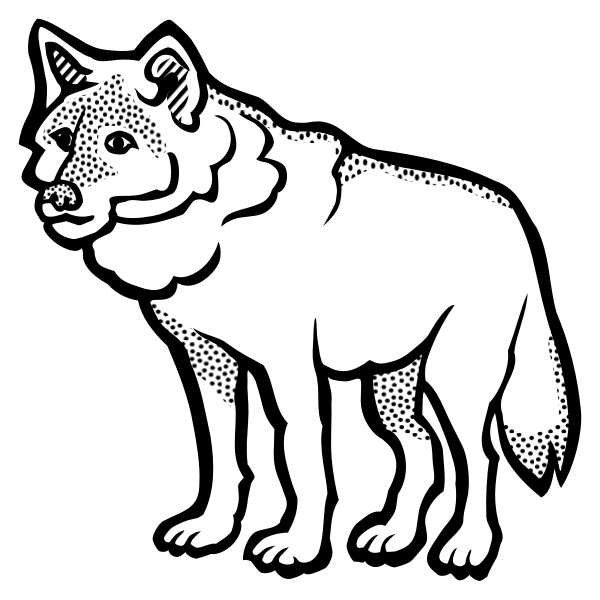 SVG Thick outline wolf illustration