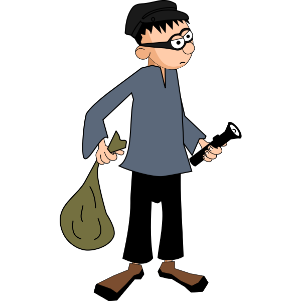 SVG Thief with bag and flashlight