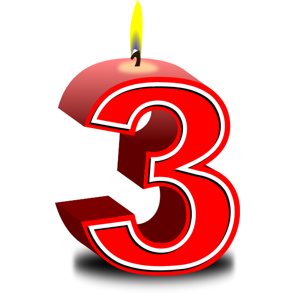 SVG Third birthday candle