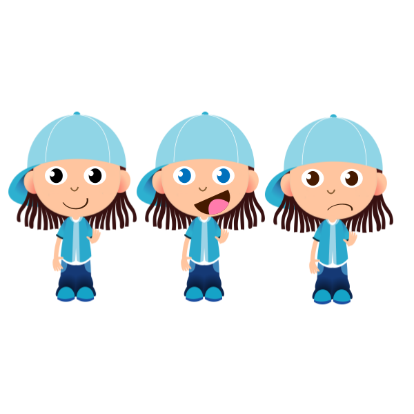 SVG Three boys with caps