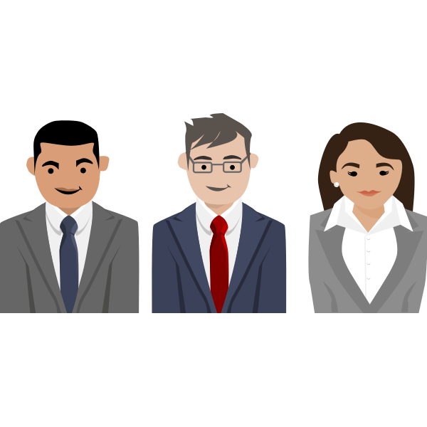 SVG Three business people