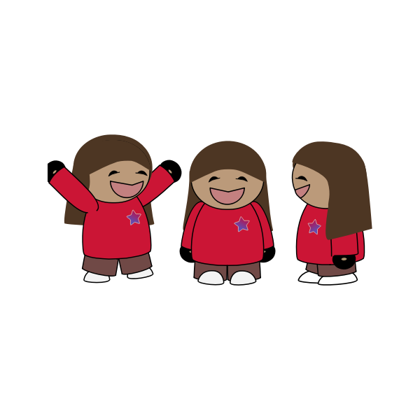 SVG Three cartoon girls