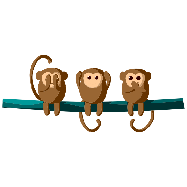 SVG Three cartoon monkeys