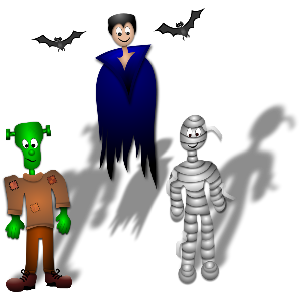 SVG Three cartoon monsters vector graphics