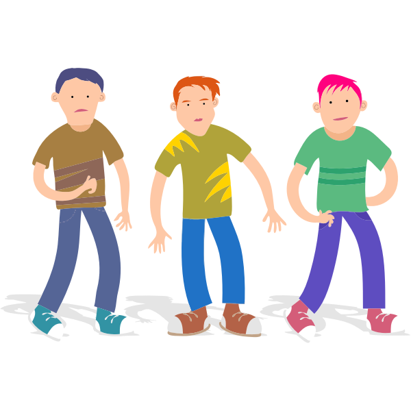 SVG Three cartoon teenagers