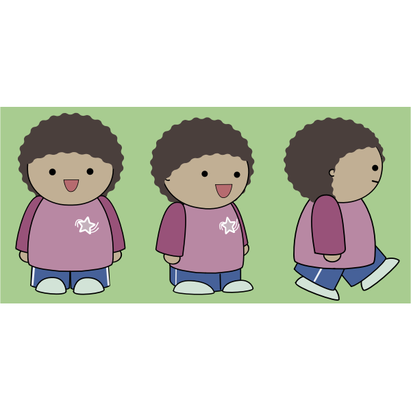 SVG Three character poses