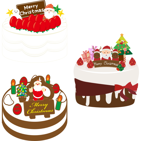 SVG Three Christmas cakes