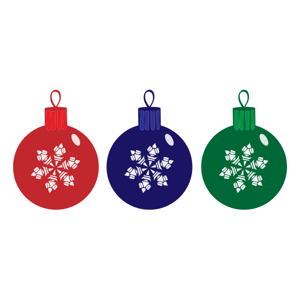 SVG Three Christmas ornaments