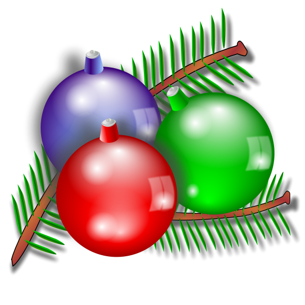 SVG Three Christmas ornaments vector image