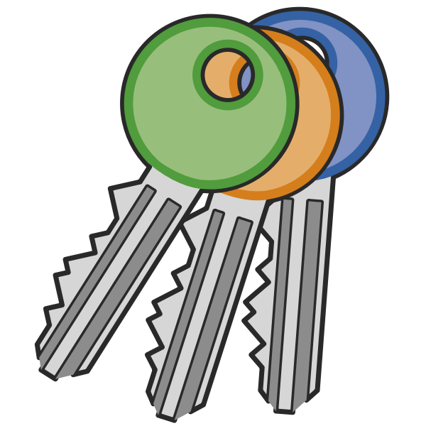 SVG Three colored door lock keys vector illustration