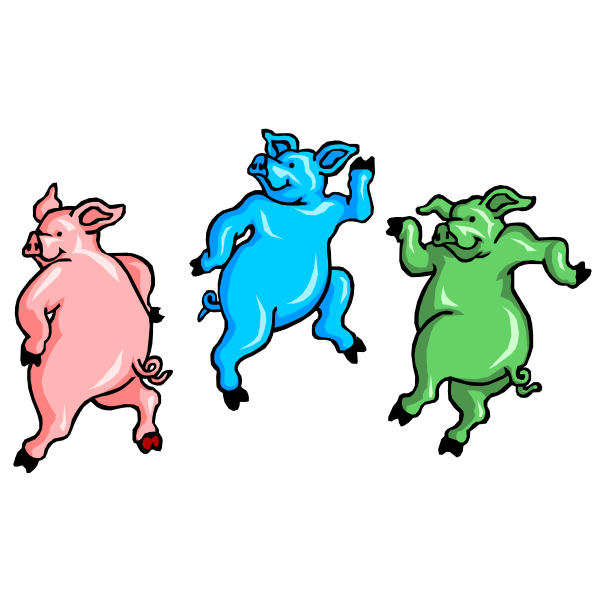 SVG Three colored pigs