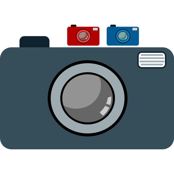 SVG three digital cameras icon vector graphics