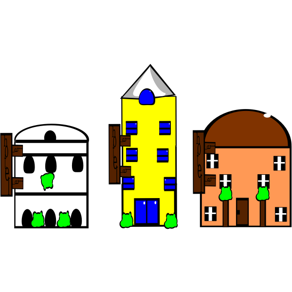 SVG three drawings of hotes