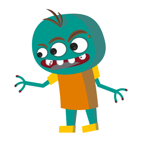 SVG Three-eyed monster vector image