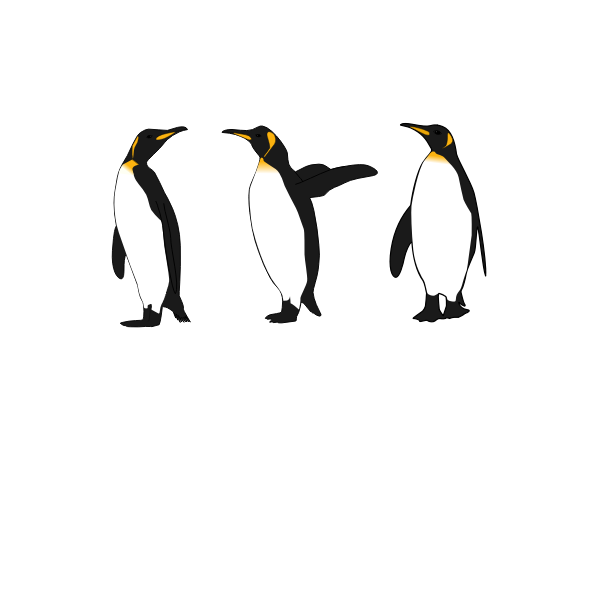 SVG Three king penguins