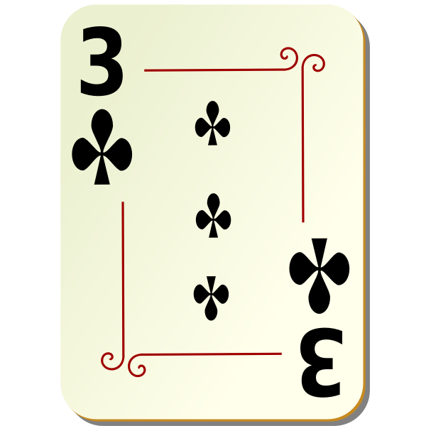 SVG Three of clubs vector drawing