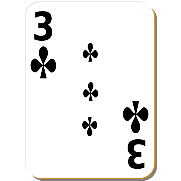 SVG Three of clubs vector image