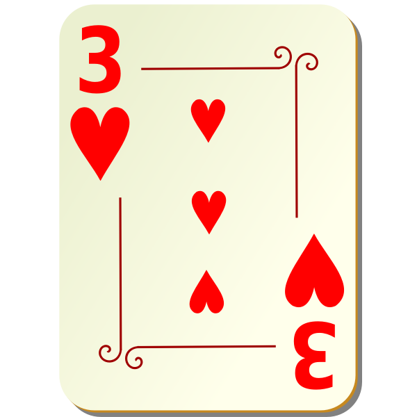 SVG Three of hearts vector illustration