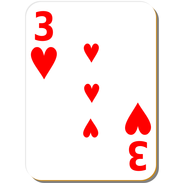 SVG Three of hearts vector image