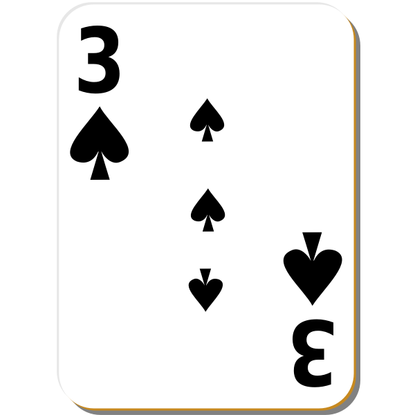 SVG Three of spades playing card vector drawing