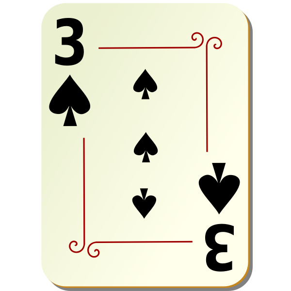 SVG Three of spades playing card vector illustration