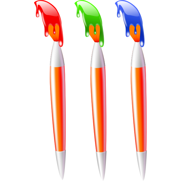 SVG Three paint brushes vector image