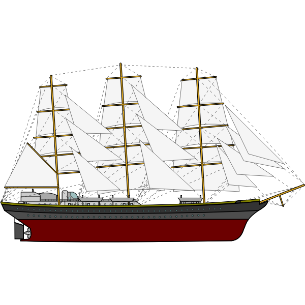 SVG Three Sail Ship