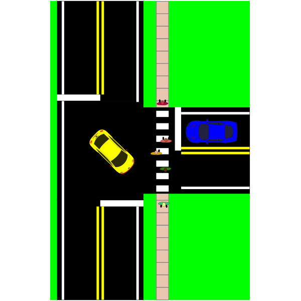 SVG Three way intersection vector image