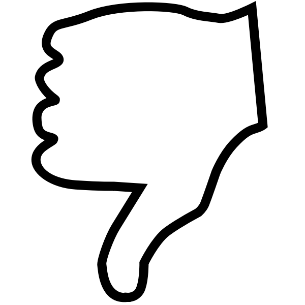 SVG Thumb down symbol with right hand
