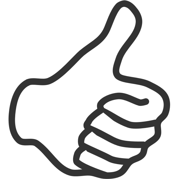 SVG Thumb up symbol with left hand