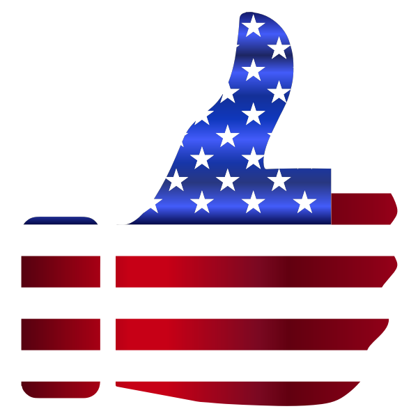 SVG Thumbs Up American Flag Enhanced