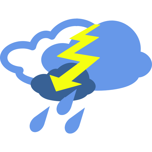 SVG Thunderstorm weather symbol vector image