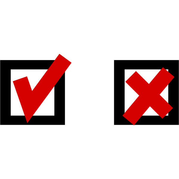 SVG Tick and cross checkbox vector llustration