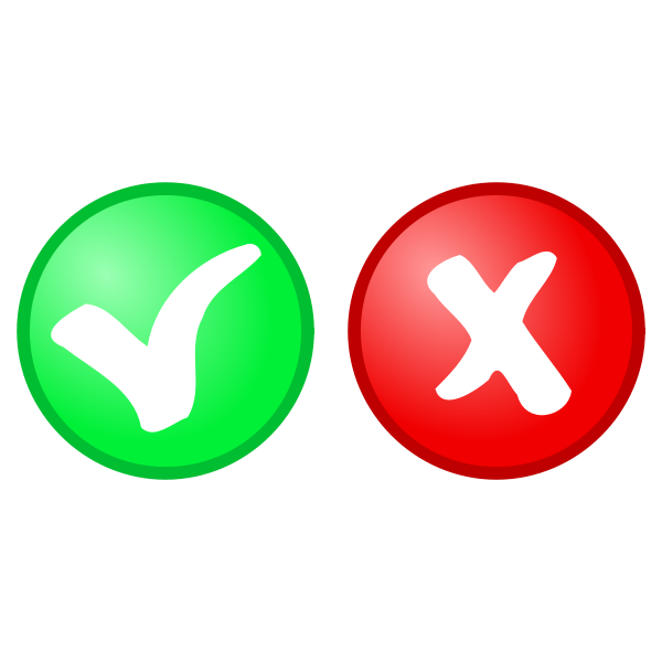 SVG Tick and cross web vector icons