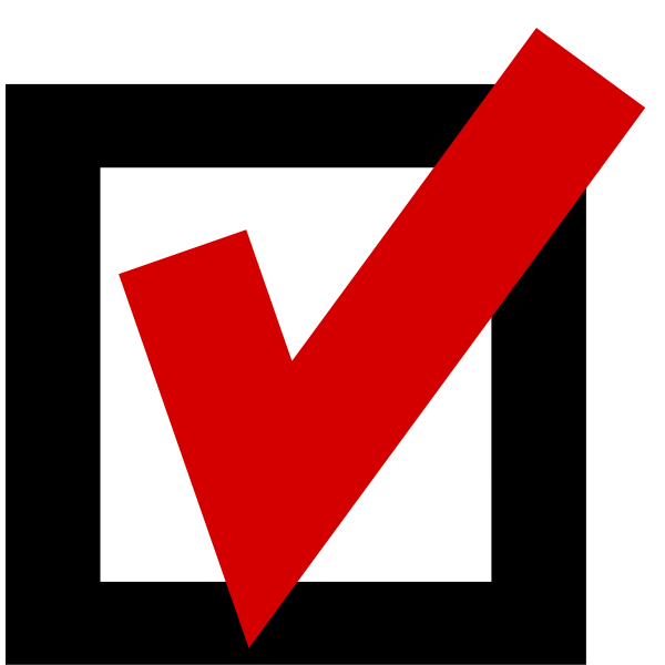 SVG Ticked yes voting sign vector drawing